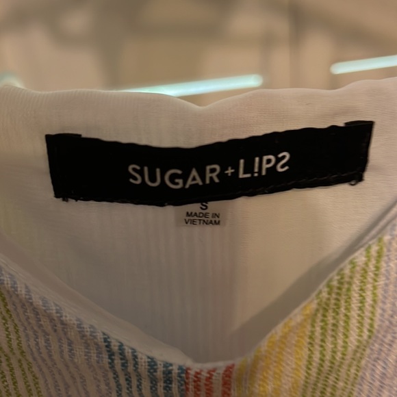 Rainbow romper with tie belt - Picture 3 of 3